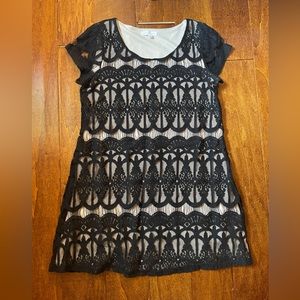 Black lace babydoll dress